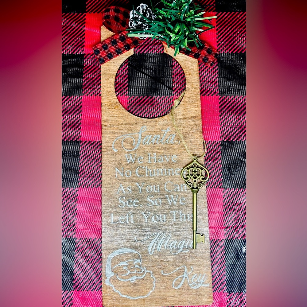 Santa’s Magic Key doorknob hangers custom made